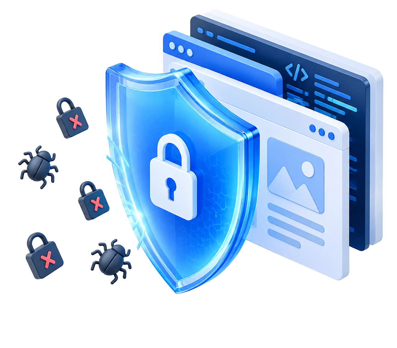 Security shield protecting web applications from bugs